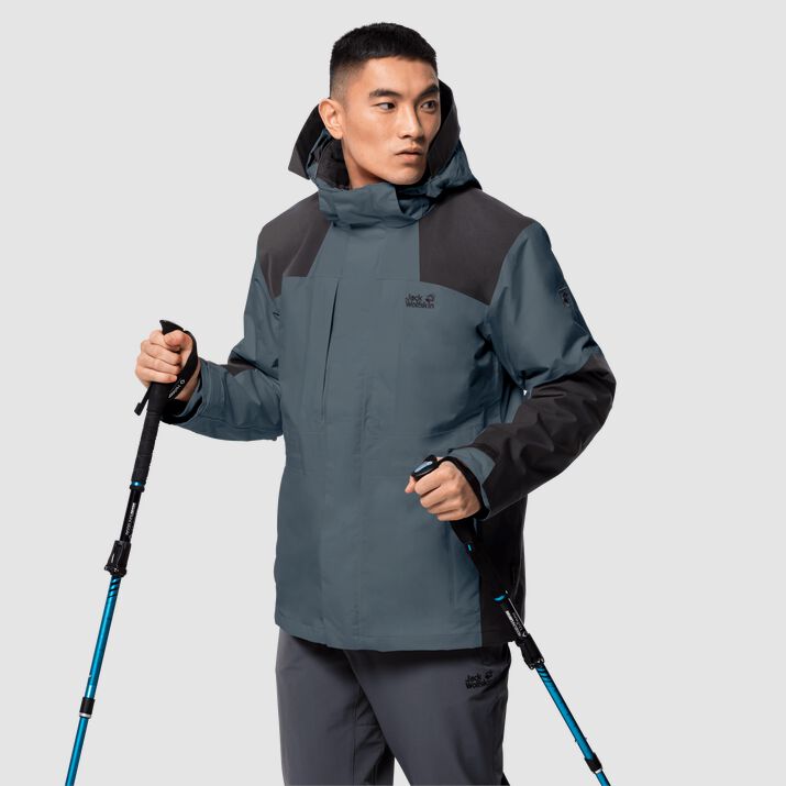 Chamarra 3-in-1 Jack Wolfskin Thorvald Hombre Grises Mexico-1395671